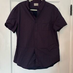 Jachs Men's Dark Purple Casual Button Down Shirt